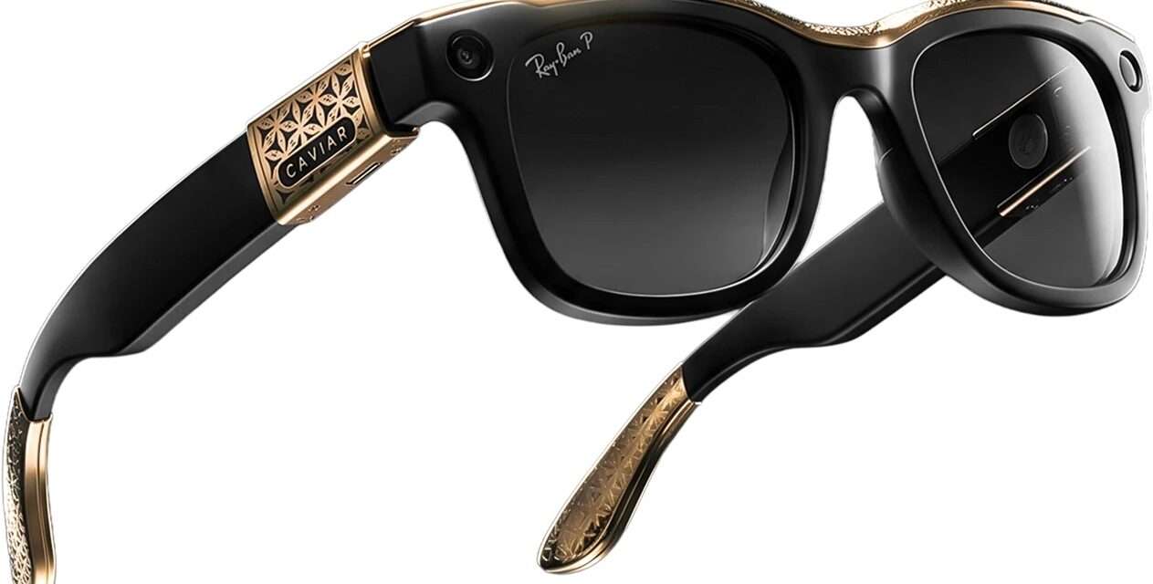 Caviar pozlatio pametne naočale Ray-Ban Wayfarer II: Krokodilska koža, 24-karatno zlato